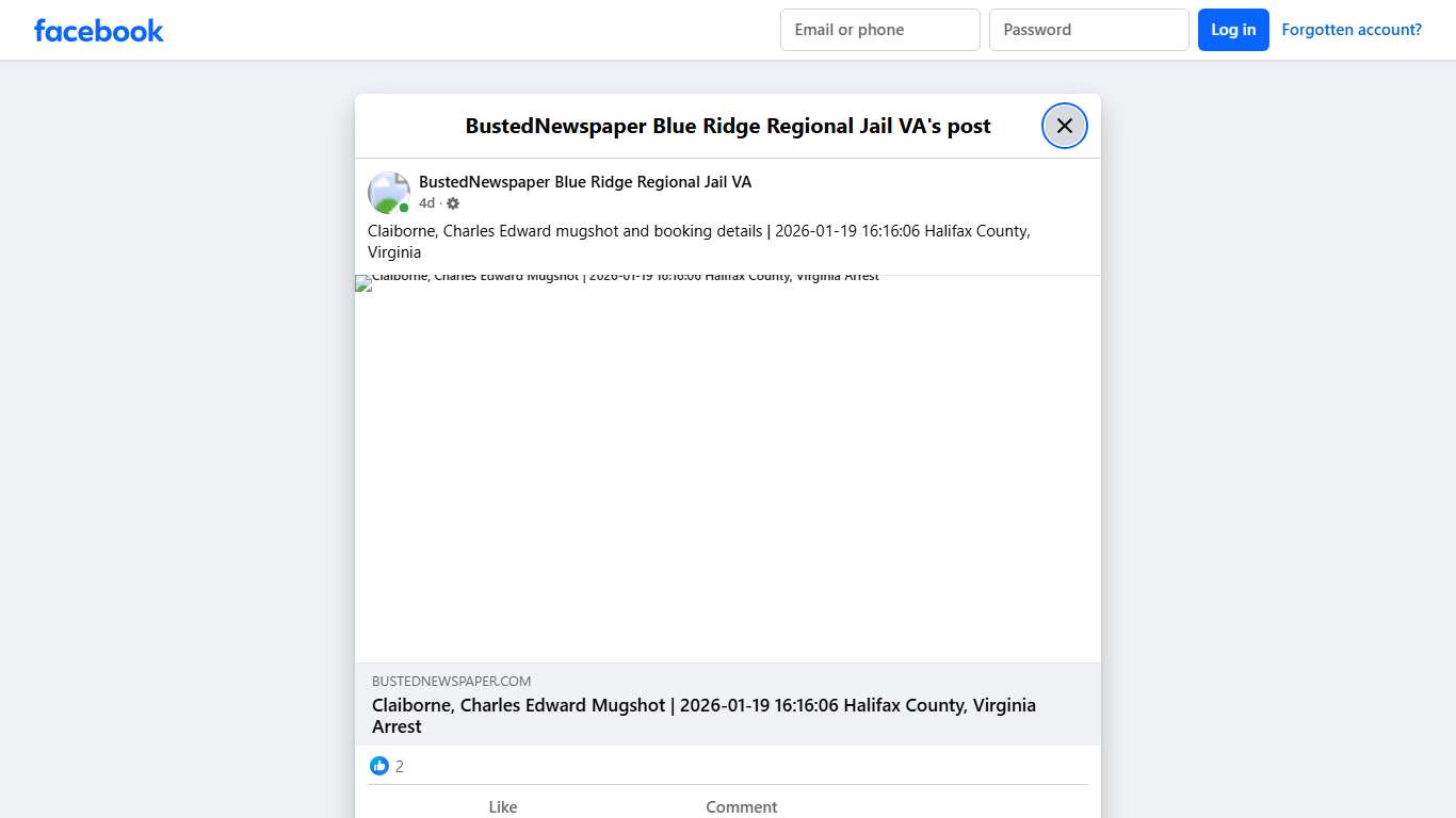 Claiborne,... - BustedNewspaper Blue Ridge Regional Jail VA Facebook